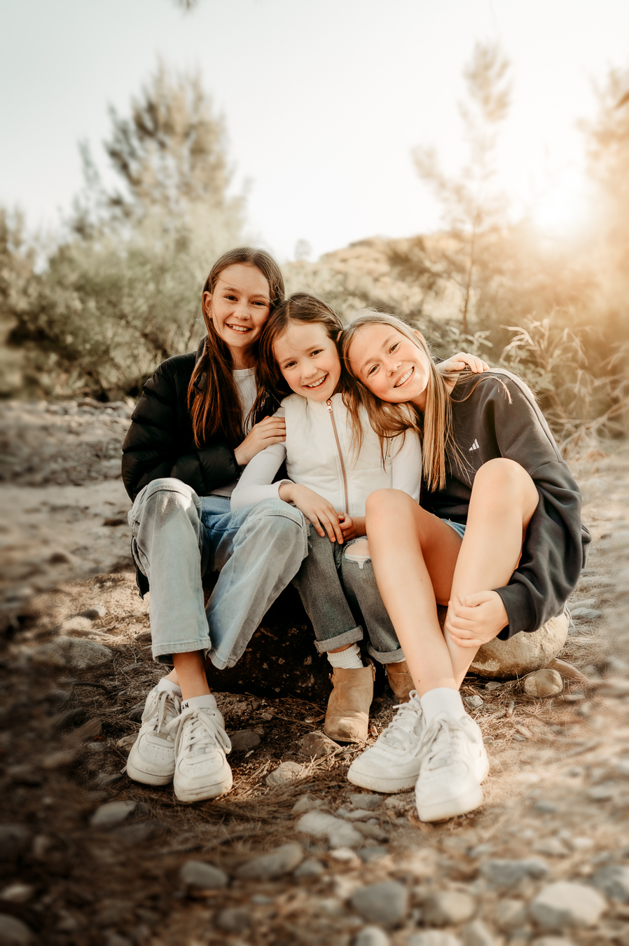 Sisters hugging